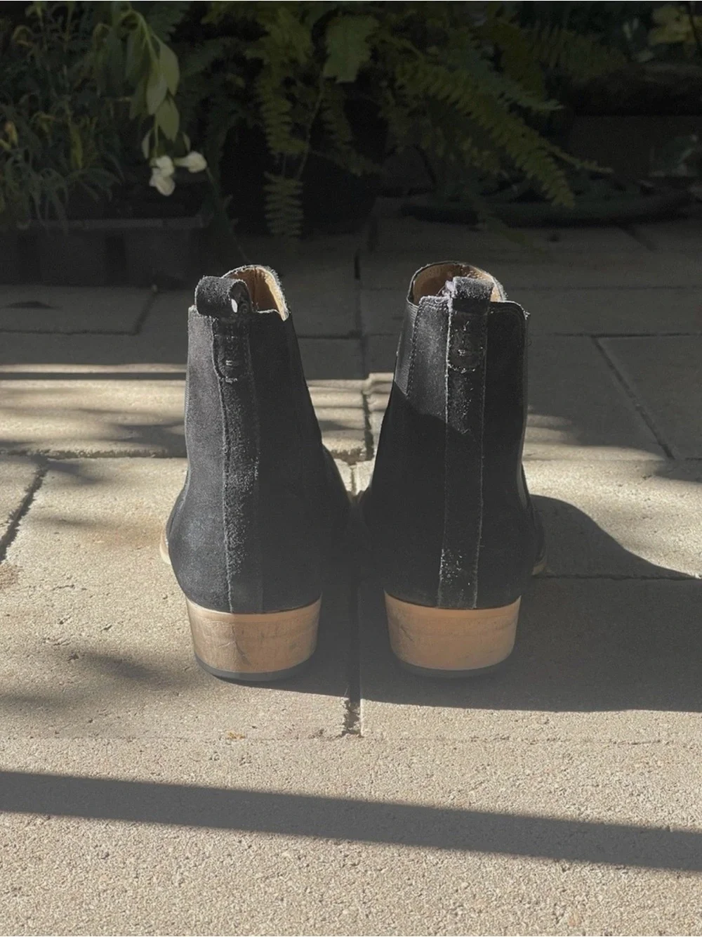 Topman Black Suede Chukka Boots with Tan Sole